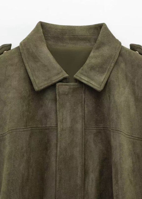 WW | Übergroße Wildleder Zip-Jacke