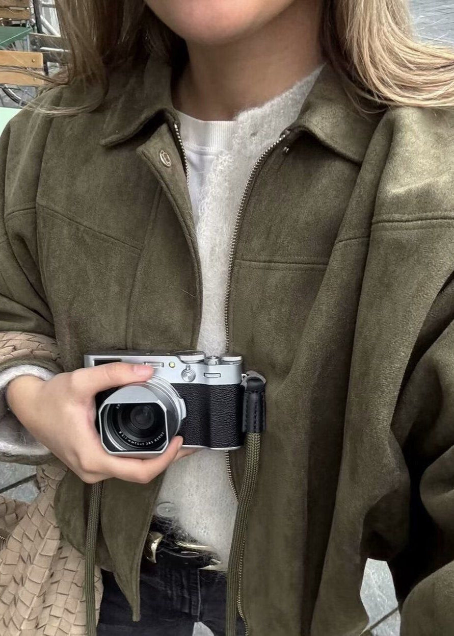 WW | Übergroße Wildleder Zip-Jacke