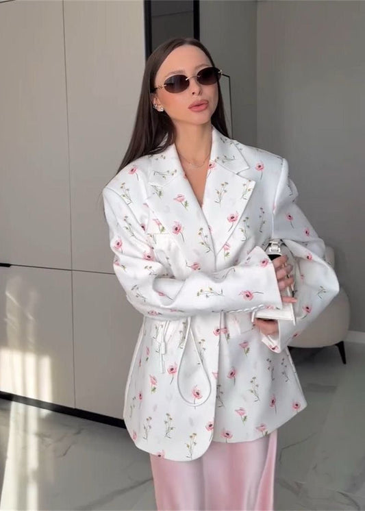 WW | Garten - Gürtelter Blumenprint-Blazer