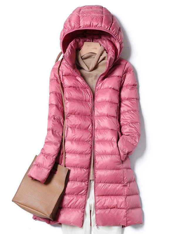 WW | Long Down Jacket Pleasantly Warm & Stylish
