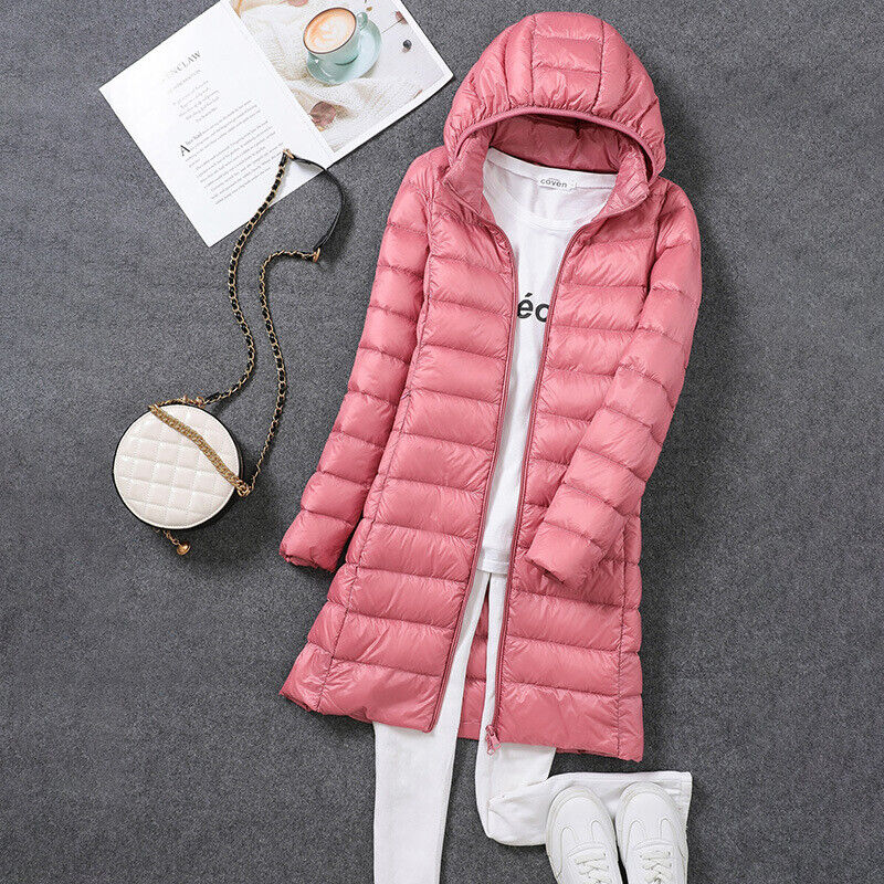 WW | Long Down Jacket Pleasantly Warm & Stylish