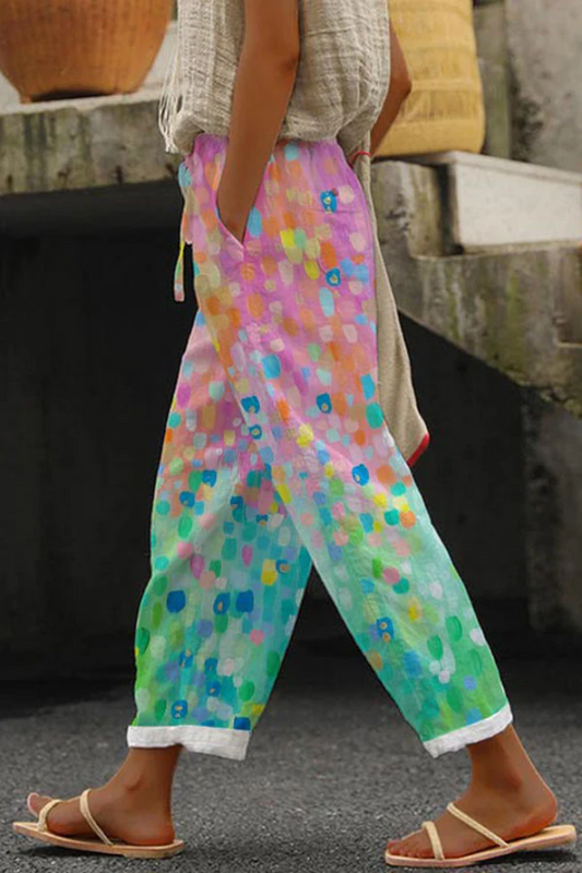 WW | Casual Unique Printed Button Pocket Pants