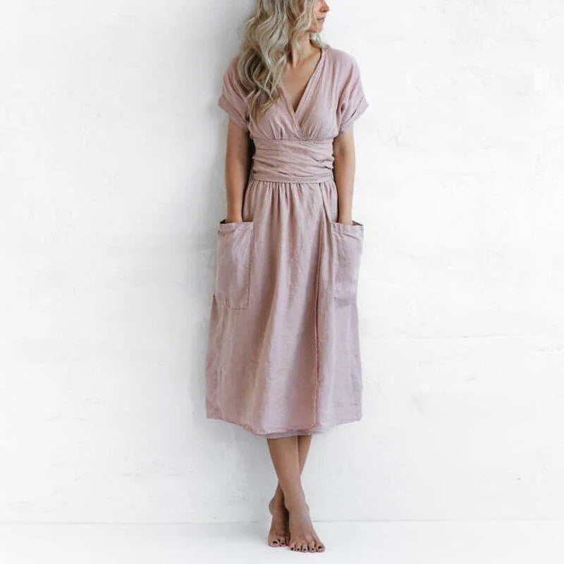WW | Solid Cotton Linen Cami Dress