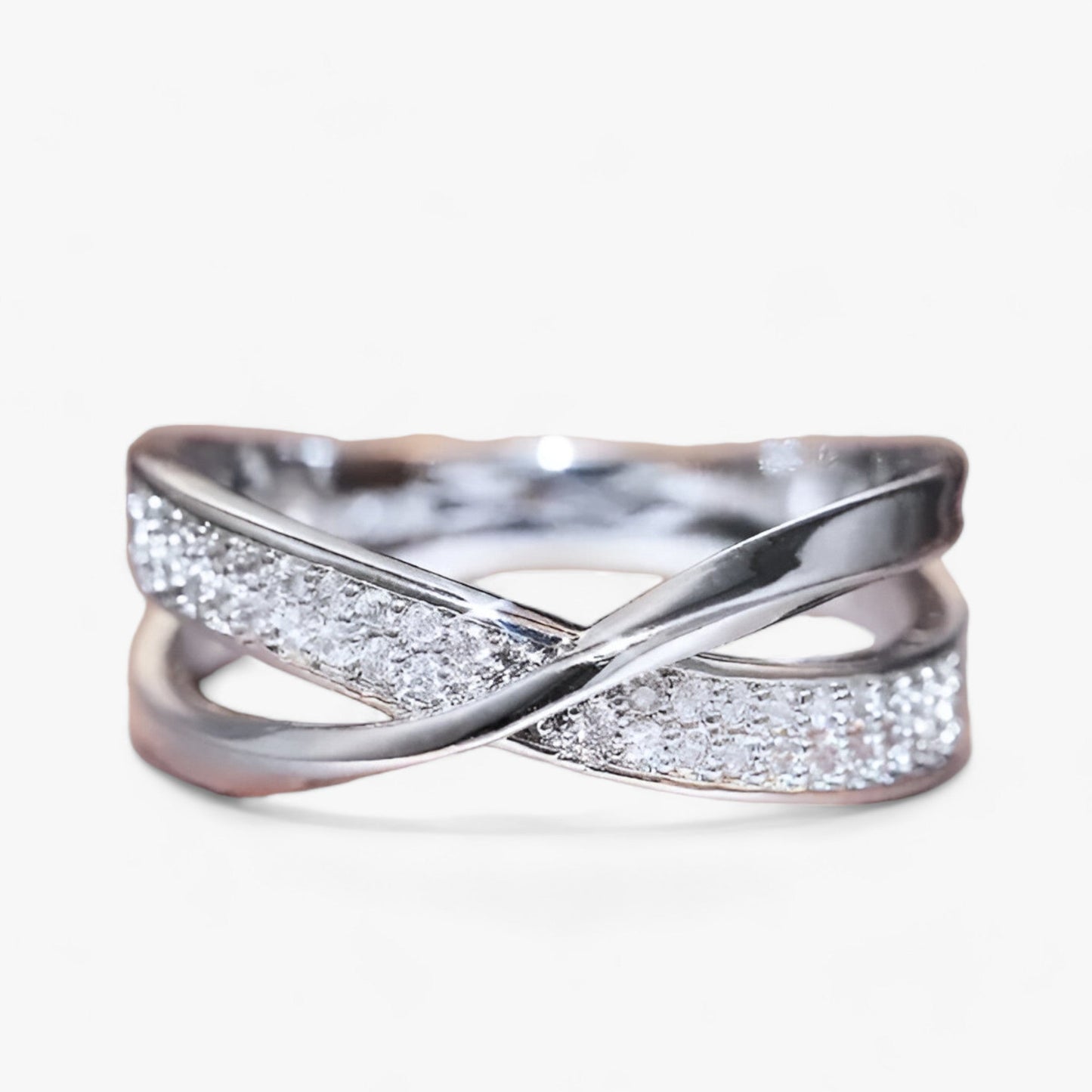 Two-Tone Cross Ring - Trendy Style