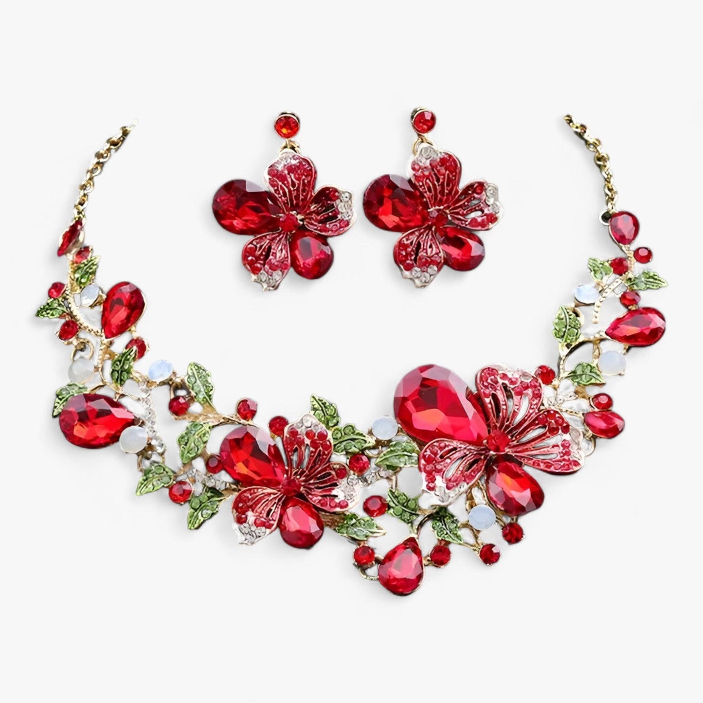 WW | Bridal Jewelry Flower Necklaces And Earrings