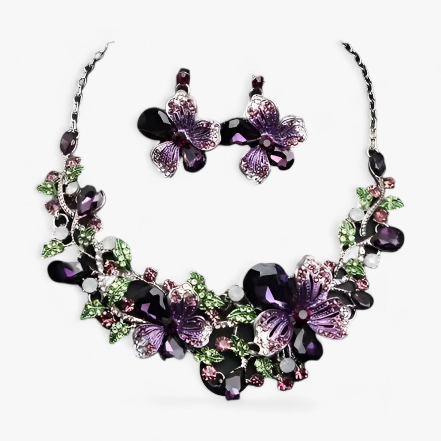 WW | Bridal Jewelry Flower Necklaces And Earrings