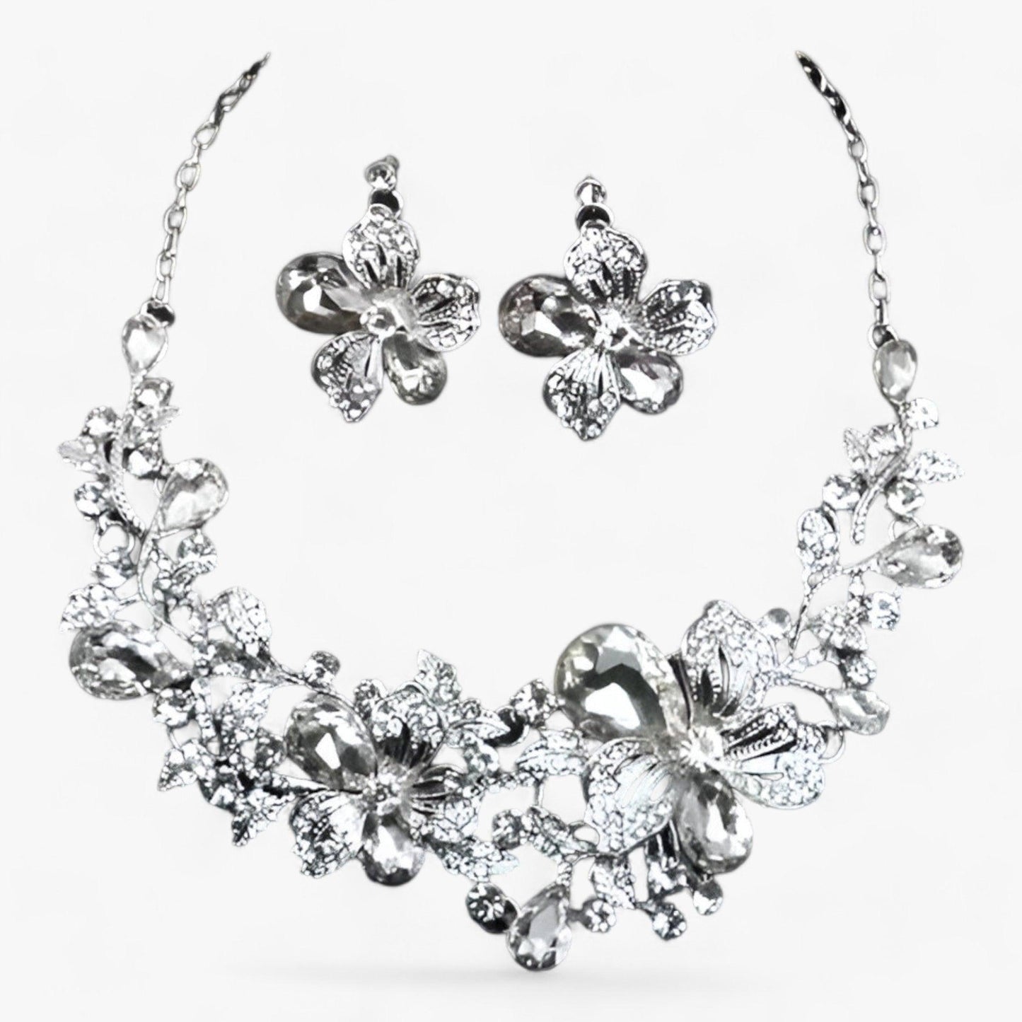 WW | Bridal Jewelry Flower Necklaces And Earrings
