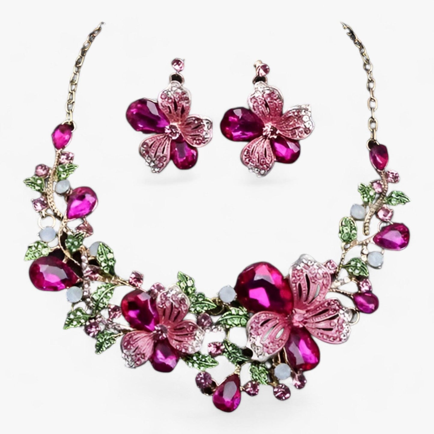 WW | Bridal Jewelry Flower Necklaces And Earrings