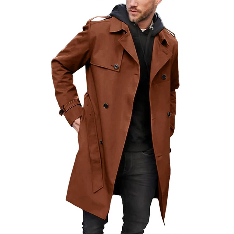 WW | Herren Doppelreihiger Trenchcoat - Lang