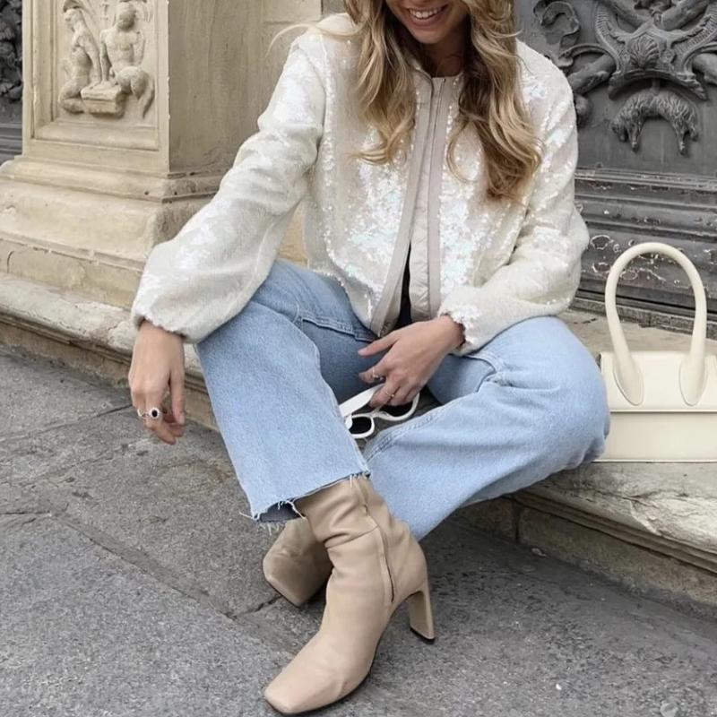 WW | Sparkly Sequin Zip-Up Jacket