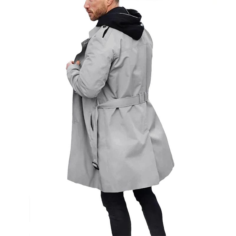 WW | Men's Long Winter Coat With Classic Belt Waist Design