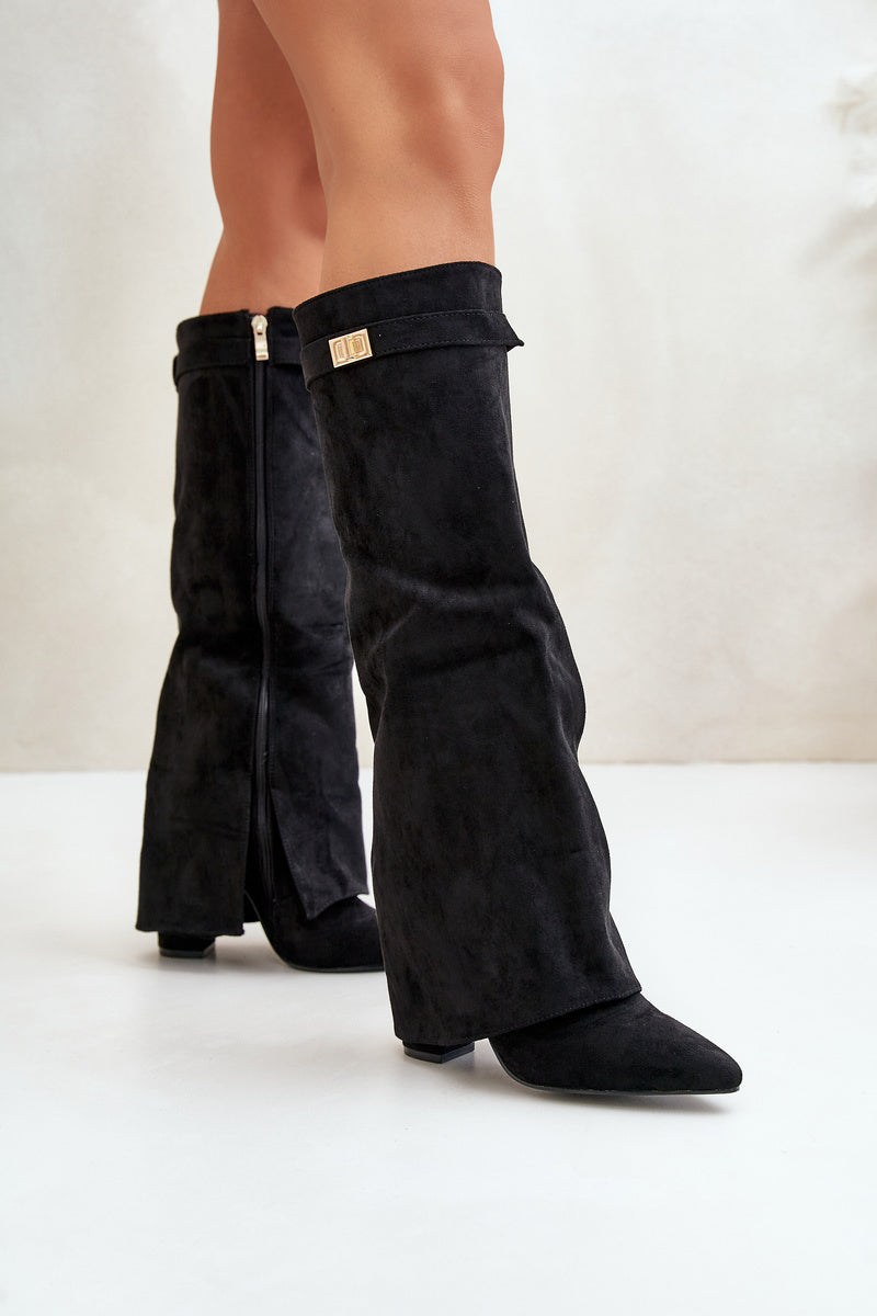 WW | Elegante Kniehoge Stiefel mit Riemchen