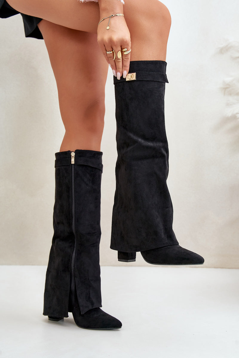 WW | Elegante Kniehoge Stiefel mit Riemchen