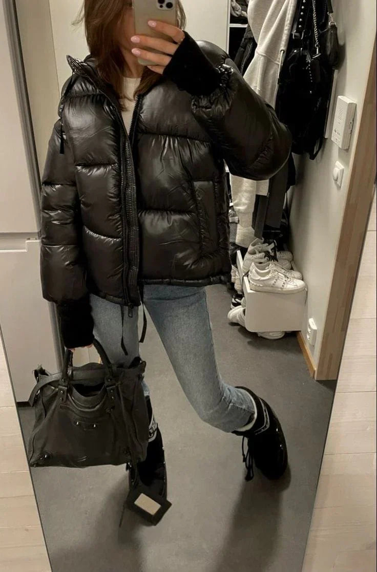 WW | Daunen Pufferjacke - Warm & Leicht - Mit Kapuze & Hohem Kragen - 80% Entendaunenfüllung