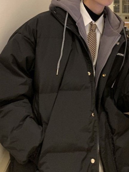 WW | Oversized Mock Zwei-Teile Pufferjacke mit Kapuze