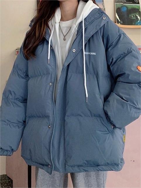 WW | Oversized Mock Zwei-Teile Pufferjacke mit Kapuze