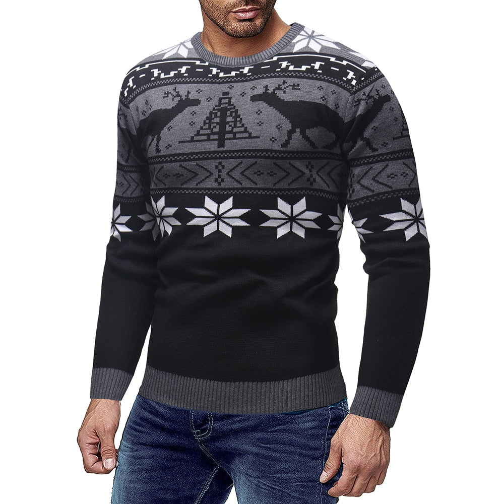 WW | Knitted Fair Isle Pattern Crew Neck Comfortable Fit