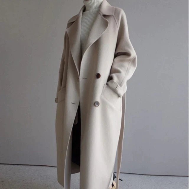 WW | Wool Blend Coat - Soft Beige - Belted Style - Winter Essential