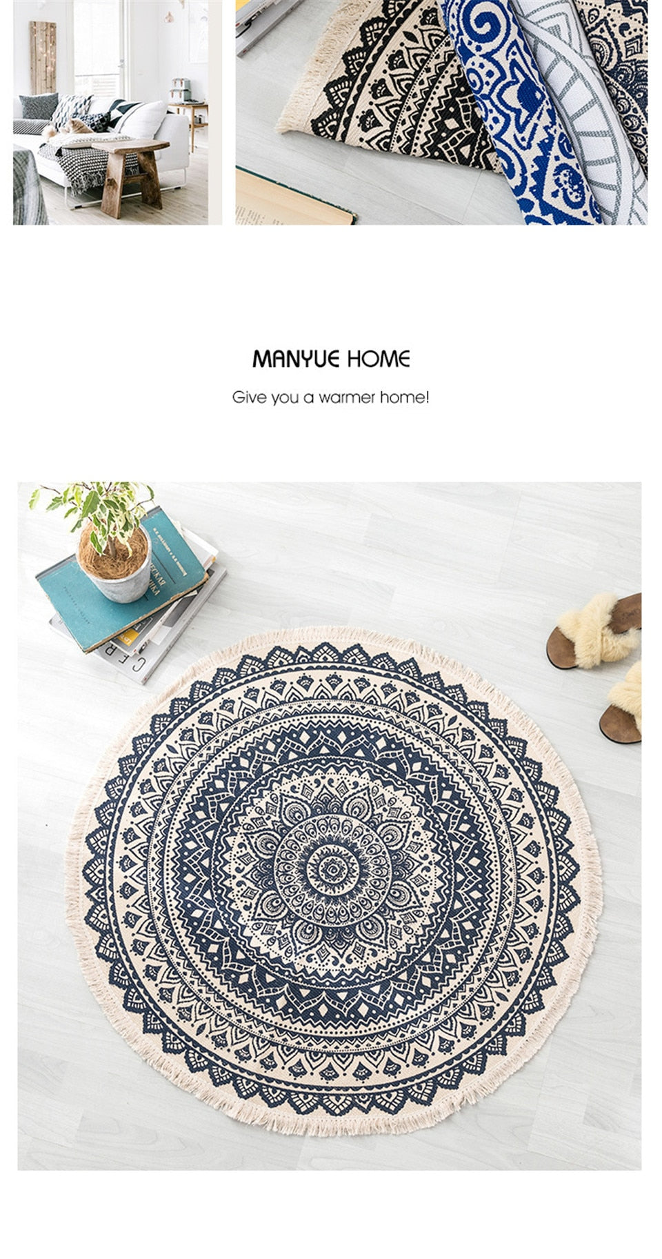 WW | Boho Stil Quasten Strandteppich