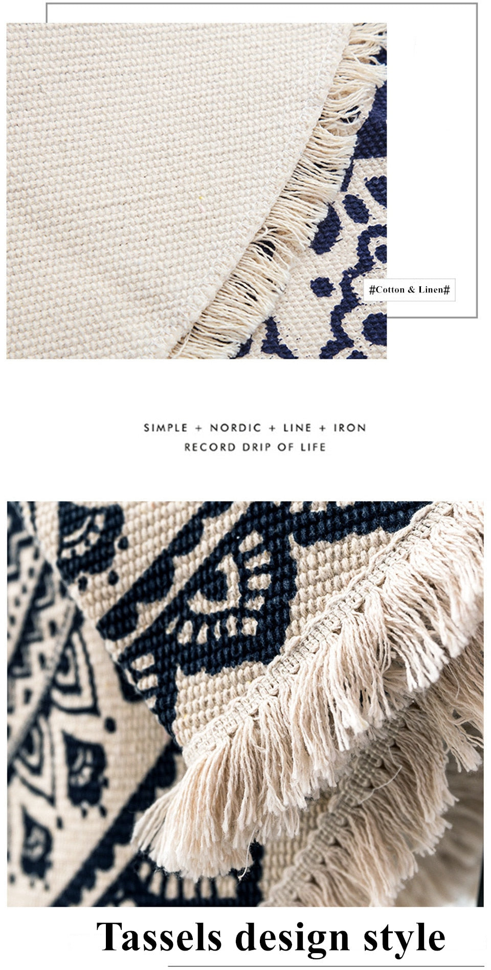 WW | Boho Stil Quasten Strandteppich