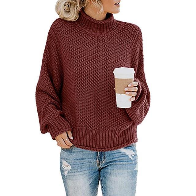 WW | Bequemes geripptes Rollkragenpullover