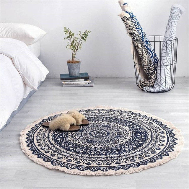 WW | Boho Stil Quasten Strandteppich