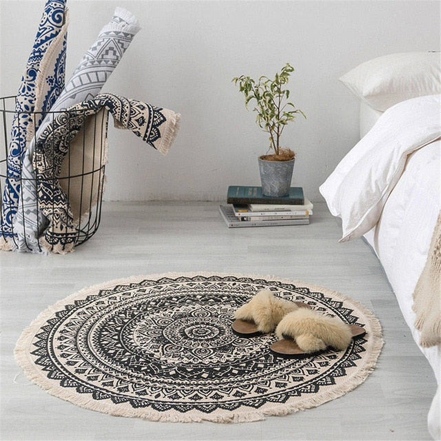WW | Boho Stil Quasten Strandteppich