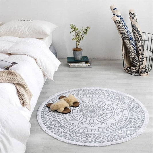 WW | Boho Stil Quasten Strandteppich