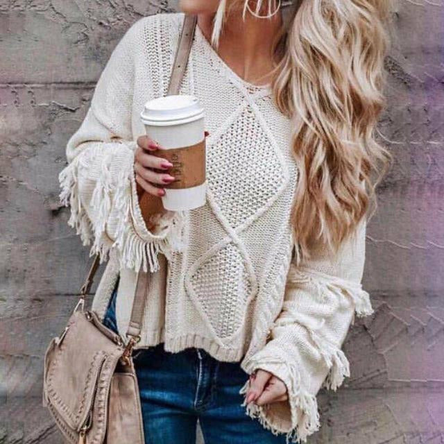 WW | Vintage Loose Fransenpullover