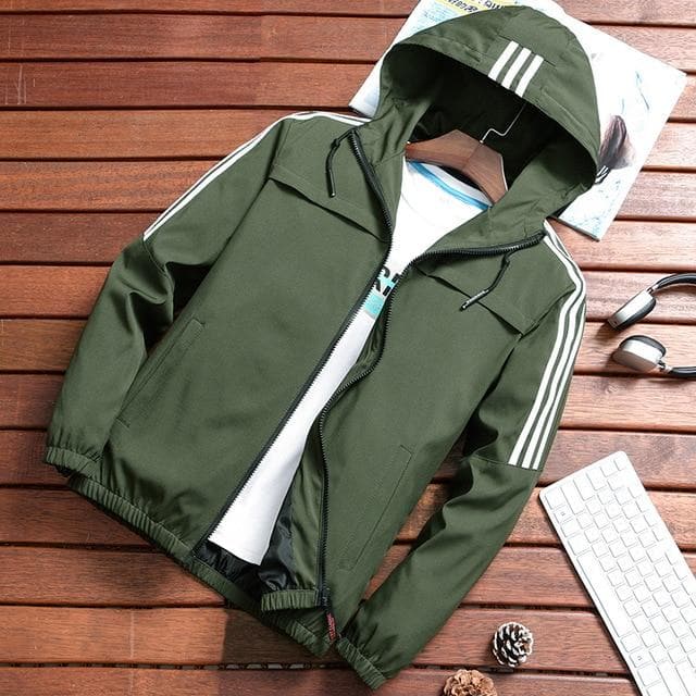 WW | Robuste Regenjacke Mit Streifenmuster