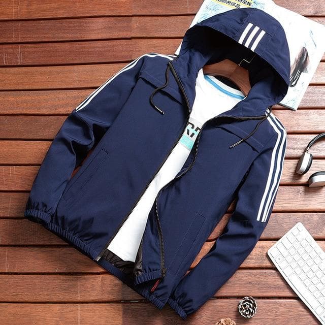 WW | Robuste Regenjacke Mit Streifenmuster