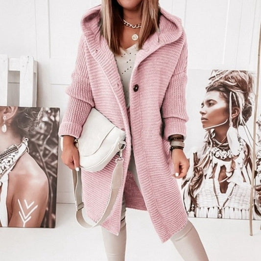 WW | Modischer Cardigan-Mantel mit Kapuze