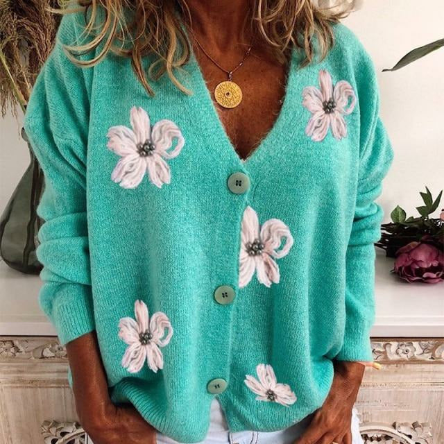 WW | Jacke mit V-Ausschnitt und floralem Muster