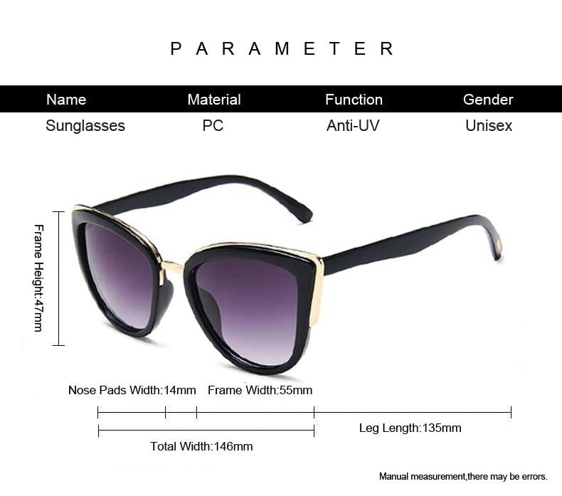 WW | Cat Eye Retro Fahrender Runde Metallrahmen Sonnenbrille