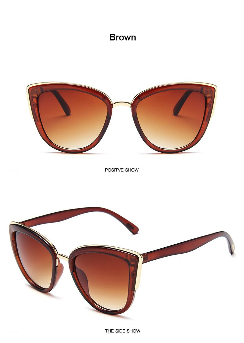 WW | Cat Eye Retro Fahrender Runde Metallrahmen Sonnenbrille
