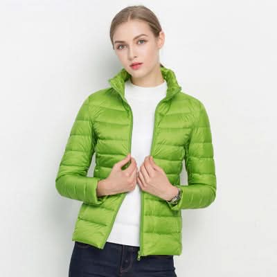 WW | lebendige grüne Pufferjacke für Herbst und Winter für Damen