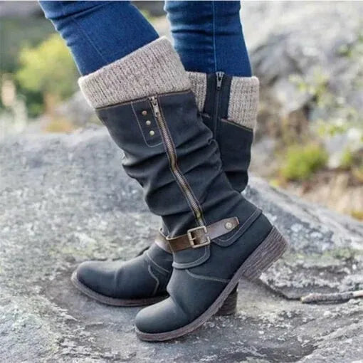 WW | Overknee Winterstiefel aus Veganem Leder für Damen - Perfekt für den Alltag