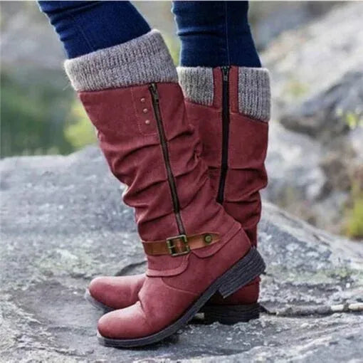 WW | Overknee Winterstiefel aus Veganem Leder für Damen - Perfekt für den Alltag