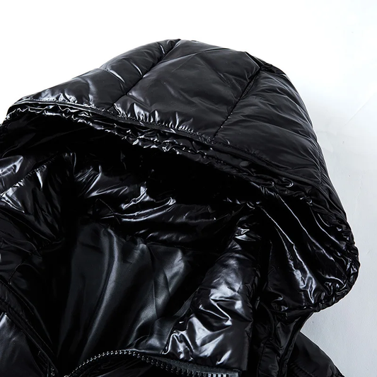 WW | Pufferjacke Wasserabweisendes Nylon Futter Kapuze Reißverschluss und Druckknopftaschen
