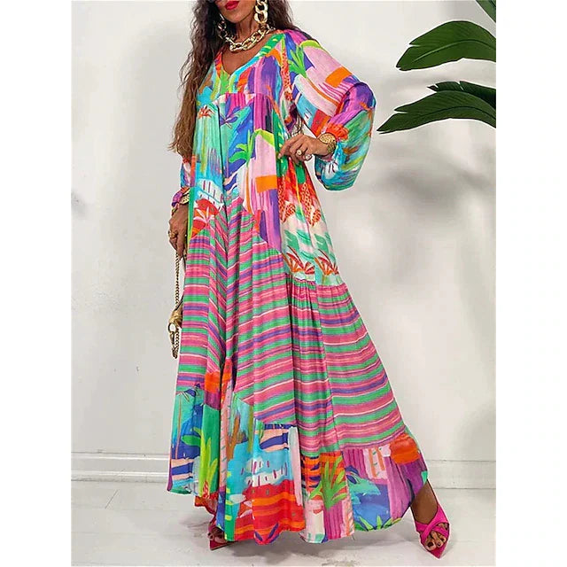 WW | Kaleidoscope Elegance Long Sleeve Dress