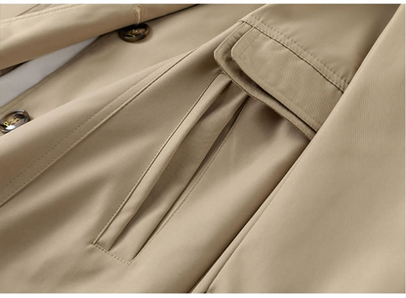 WW | Modern Trench Coat with High Collar and Buttons