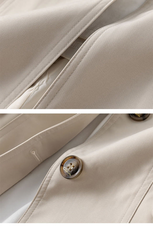 WW | Moderner Trenchcoat mit Hohem Kragen und Knöpfen