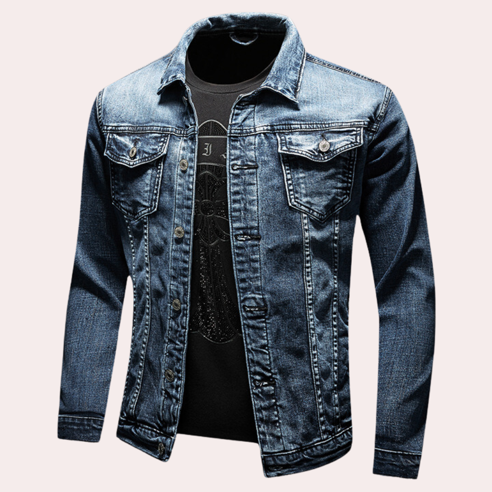 WW | Lässige Jeansjacke Für Männer Im Vintage Stil