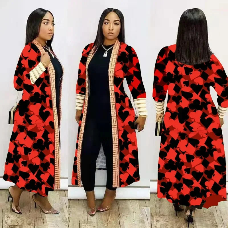 WW | Long printed coat for women