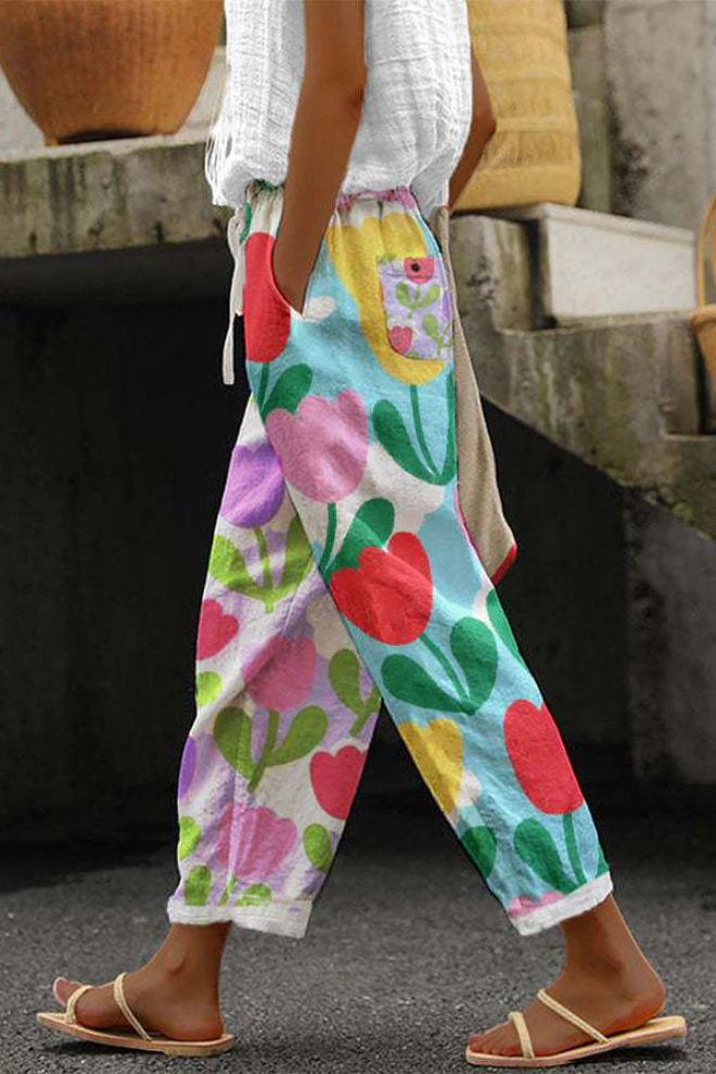 WW | Lässig Unique Printed Button Pocket Pants