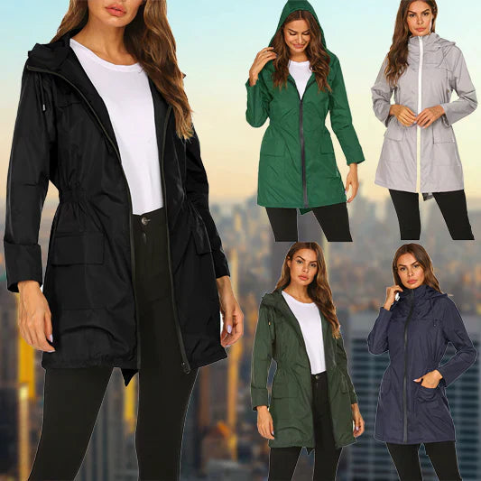 WW | Damen Wasserfester Outdoor Regenmantel - Mit Kapuze