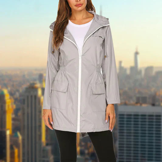 WW | Damen Wasserfester Outdoor Regenmantel - Mit Kapuze