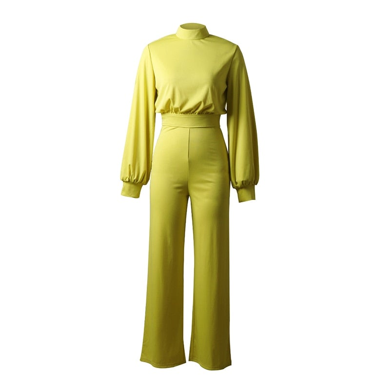 Monochrome Stand-Collar Jumpsuits