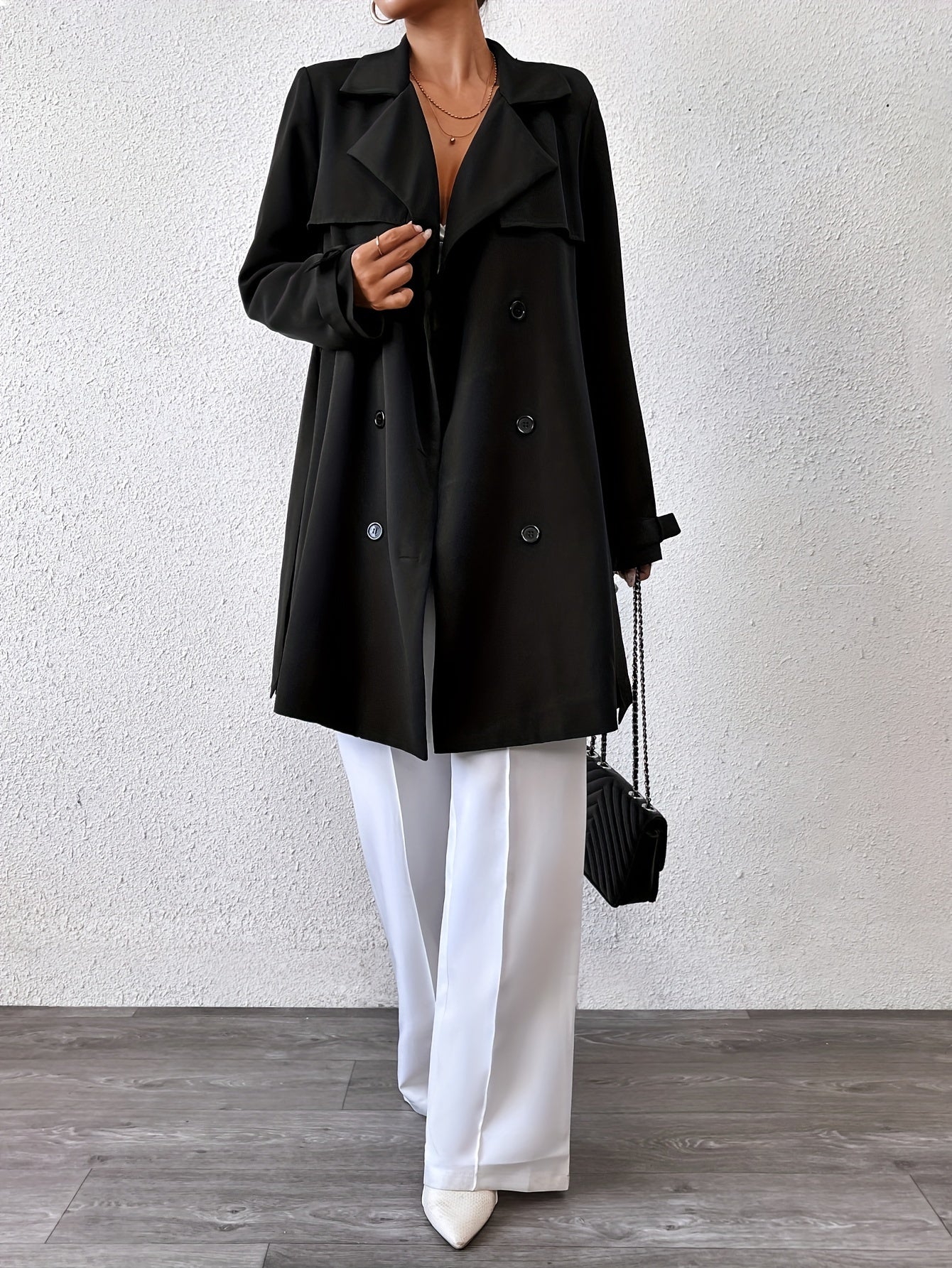 WW | Reversible long jacket with tie belt