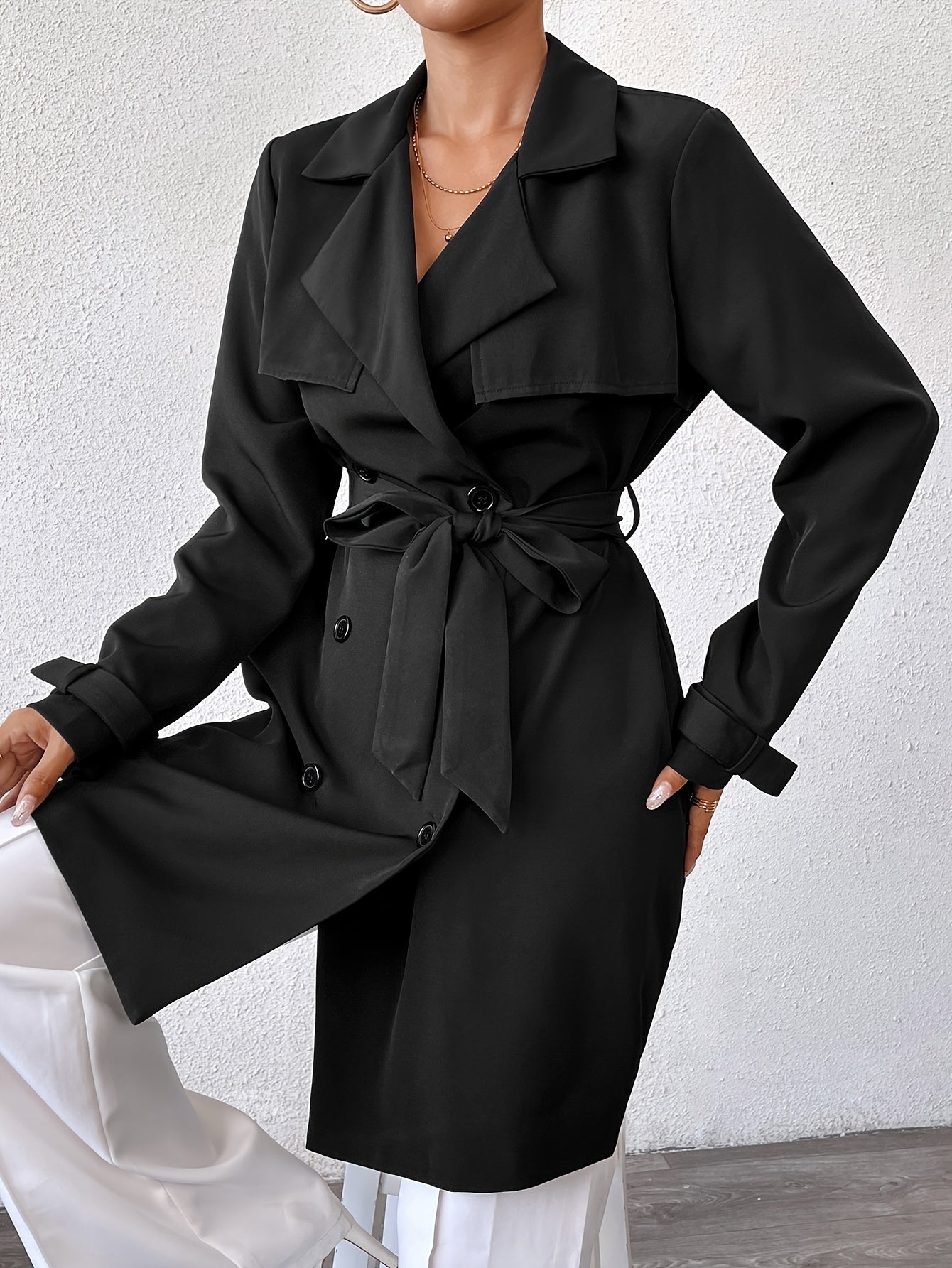 WW | Reversible long jacket with tie belt